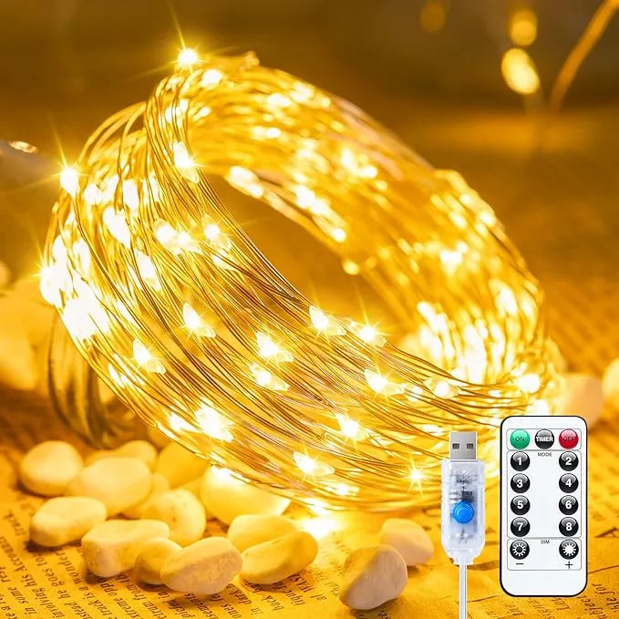 🌲8 Modes 100-600 Christmas LED Firefly Twinkle String Lights