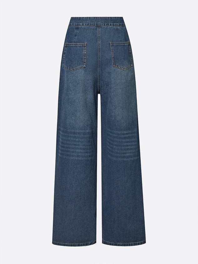 Casual Long Straight Pants H-Line Zipper Regular Fit Daily