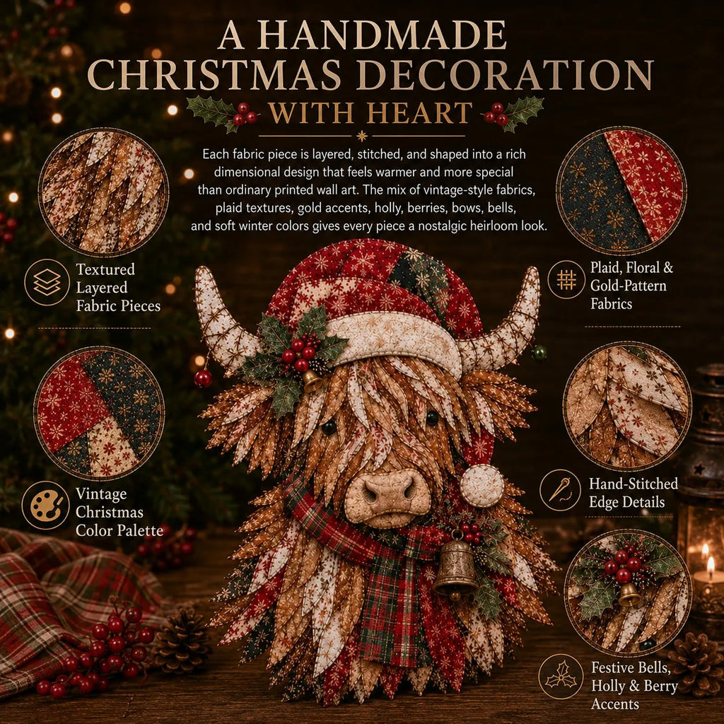 🎅Christmas Patchwork Fabric DIY Decor Kit – Stunning Results, Zero Experience Needed