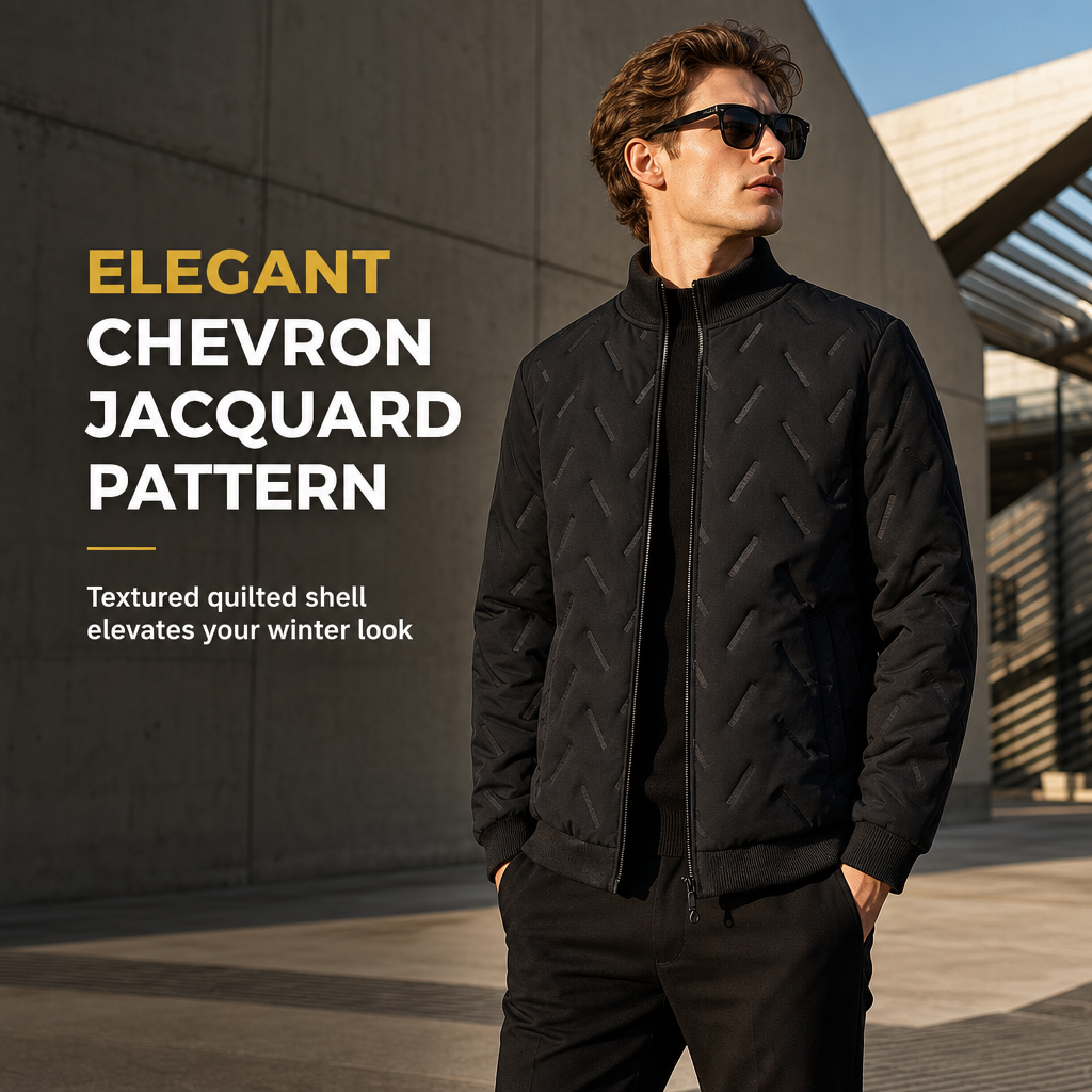 🔥LAST DAY SALE 70% OFF👍✨Men’s Premium Winter Coat – Wind-Blocking Chevron Weave with Plush Lamb Fleece Lining & Tailored Fit ❄️🧥