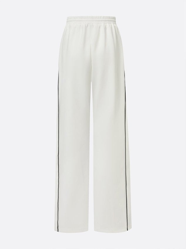 Casual High Waist Wide Leg Pants Color Block H-Line Daily Trousers