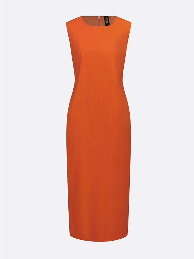 Casual Solid Tailored Sleeveless Midi Dress
