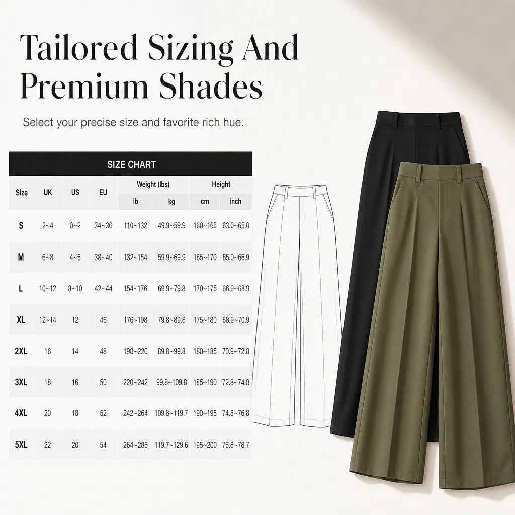 ⏳LAST DAY SALE ONLY ￡16.99!!👖 Women's Casual High Waisted Wide Leg Tailored Pants with Flowy Drape