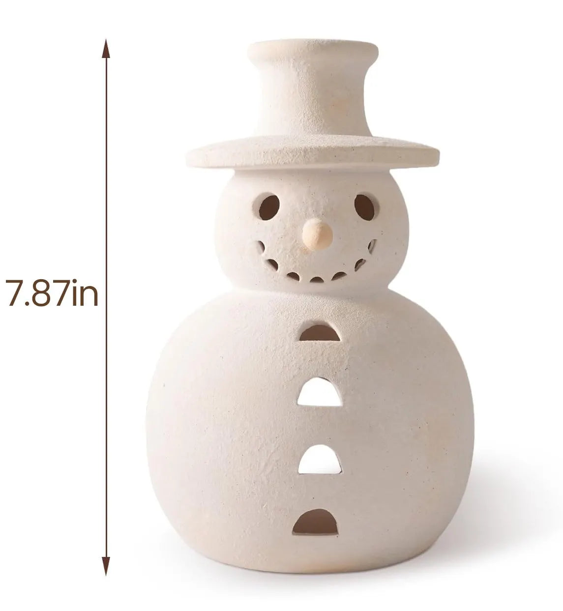 ⛄ Handmade Terracotta Snowman Figurines