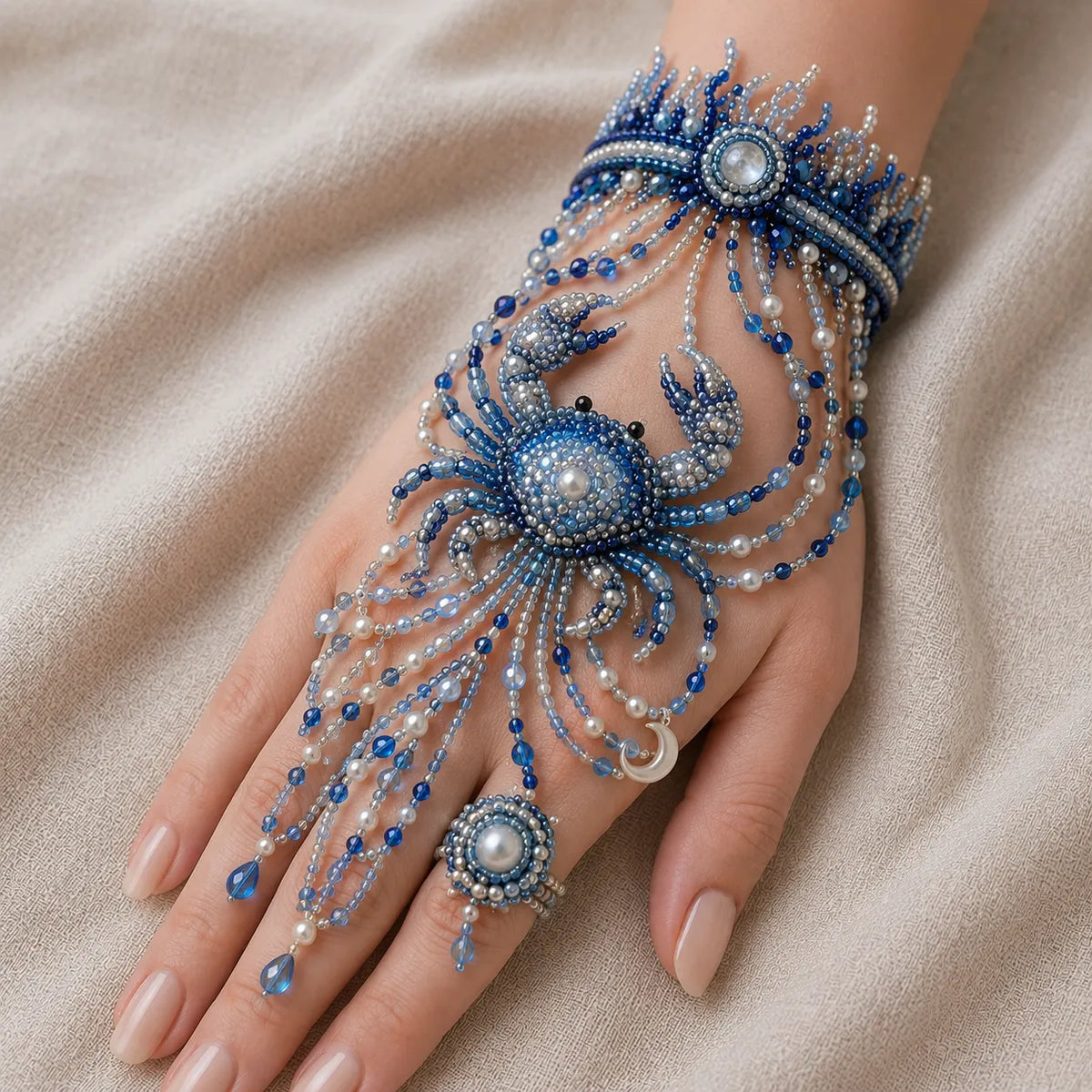 Zodiac DIY Beaded Hand Bracelet Kit – Create Your Celestial Wearable Art