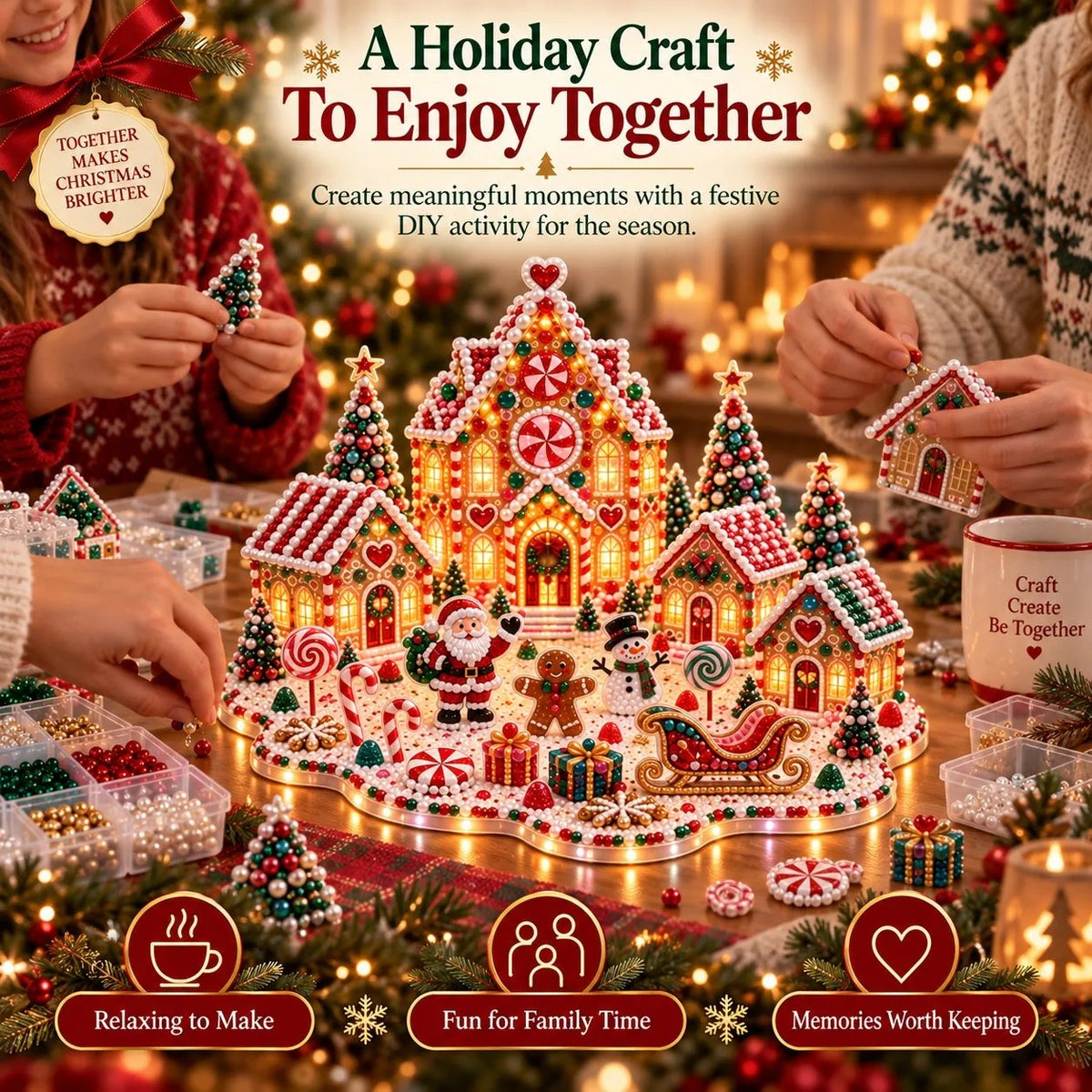 Christmas Village 3D Gem Art Kit