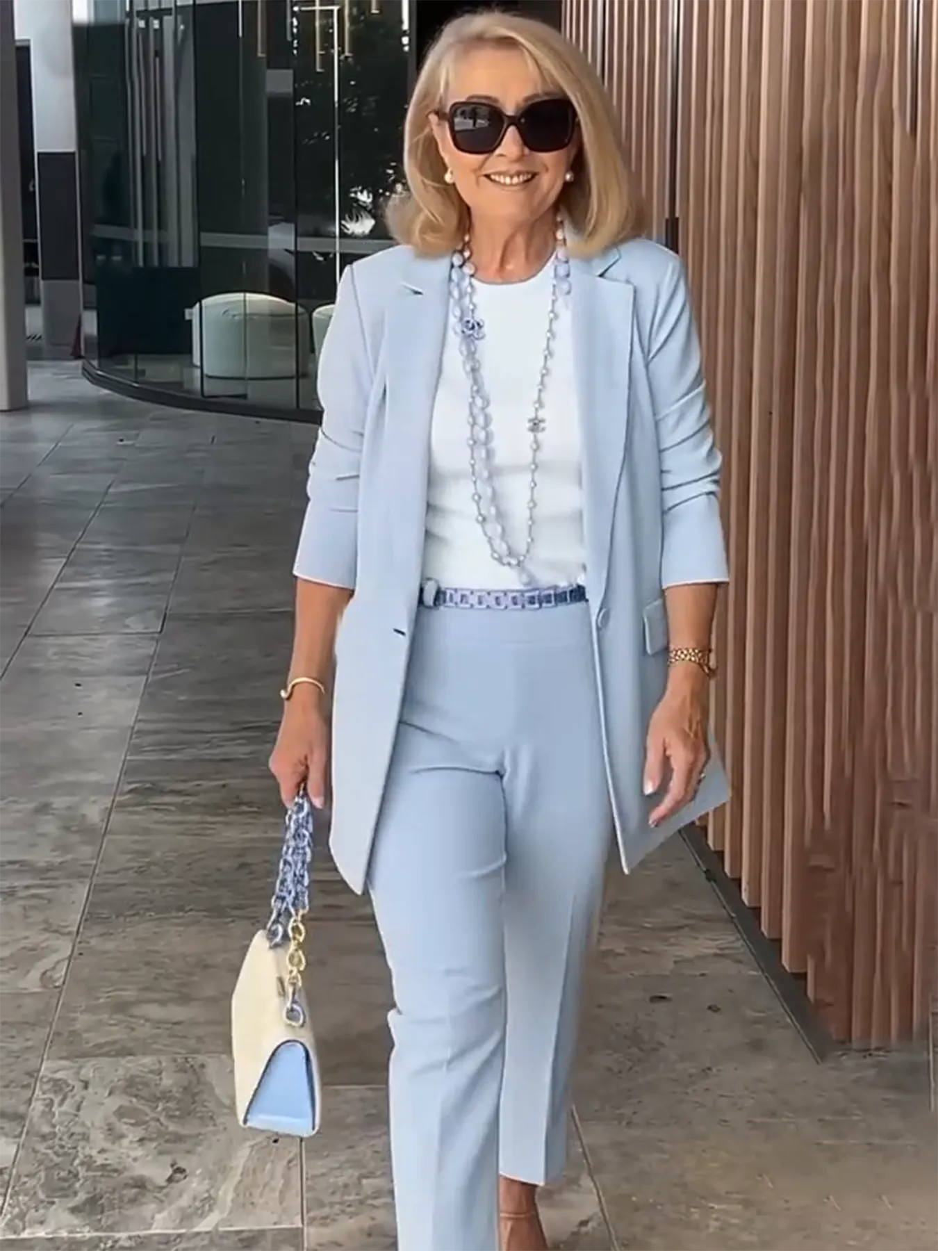 Two-Piece Suit Blazer Coat Pants Gorgeous Neutral Styles Suit