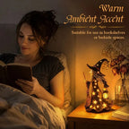 🌙 Sparkling Witch Figurine with Stars | Magical, Spooky, and Cute Night Light Decoration