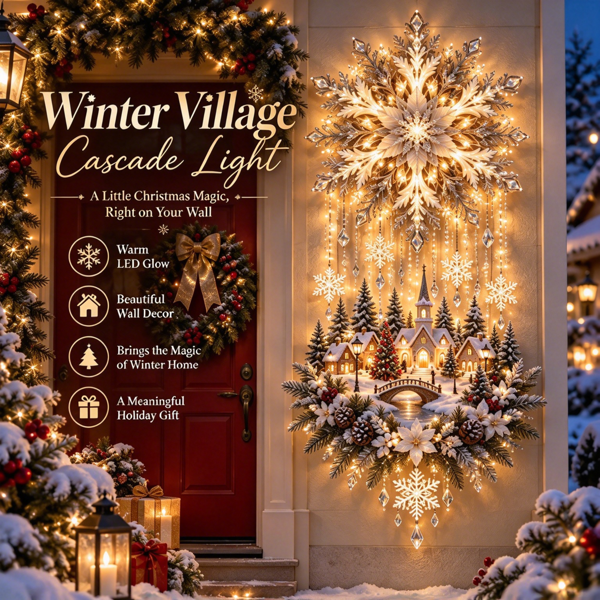 Snowflake Winter Village Wall Light