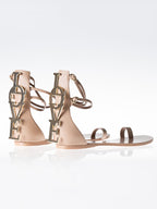 Metal Letters Split-Joint Bandage Open Toe Sandals