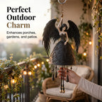 🖤 Dark Angel Gothic Wind Chime – Enchanting Outdoor Garden Hanging Decor