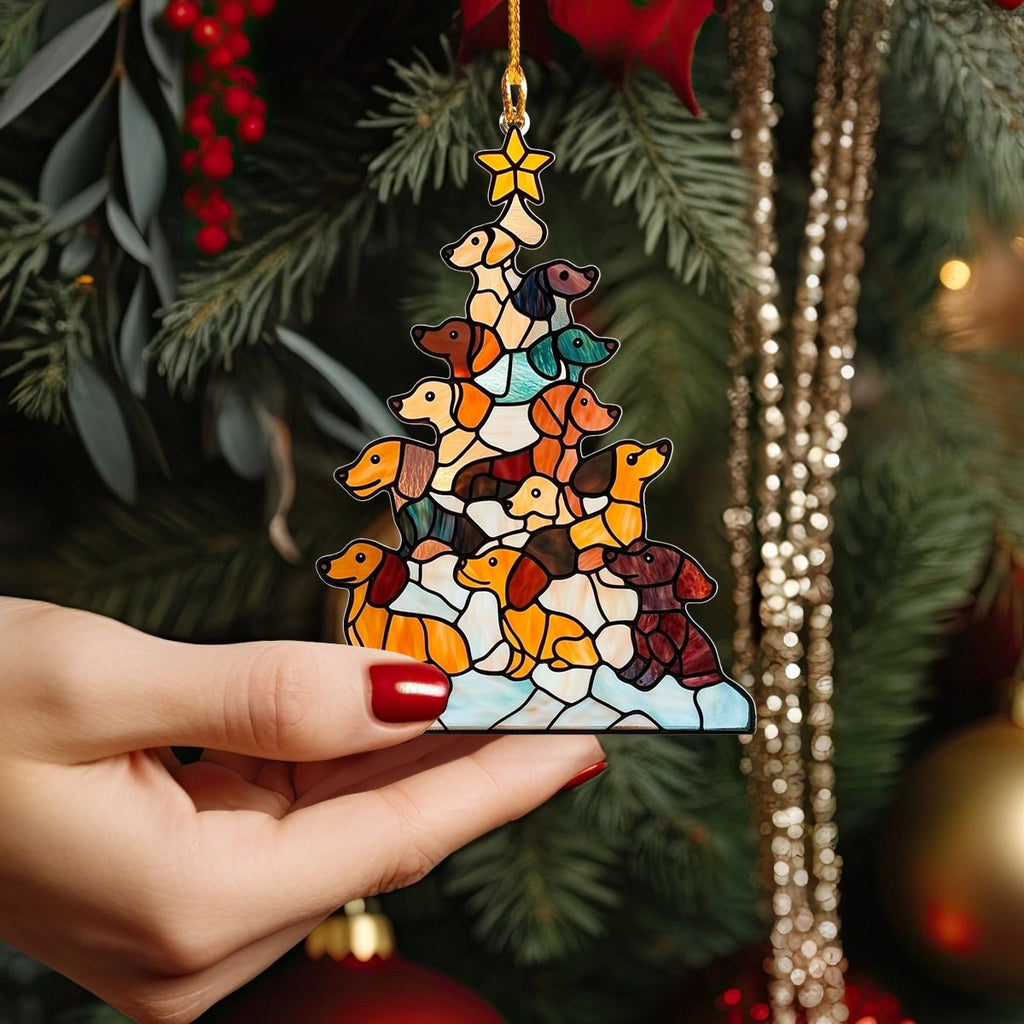 Cute Dachshund Christmas Tree Ornament