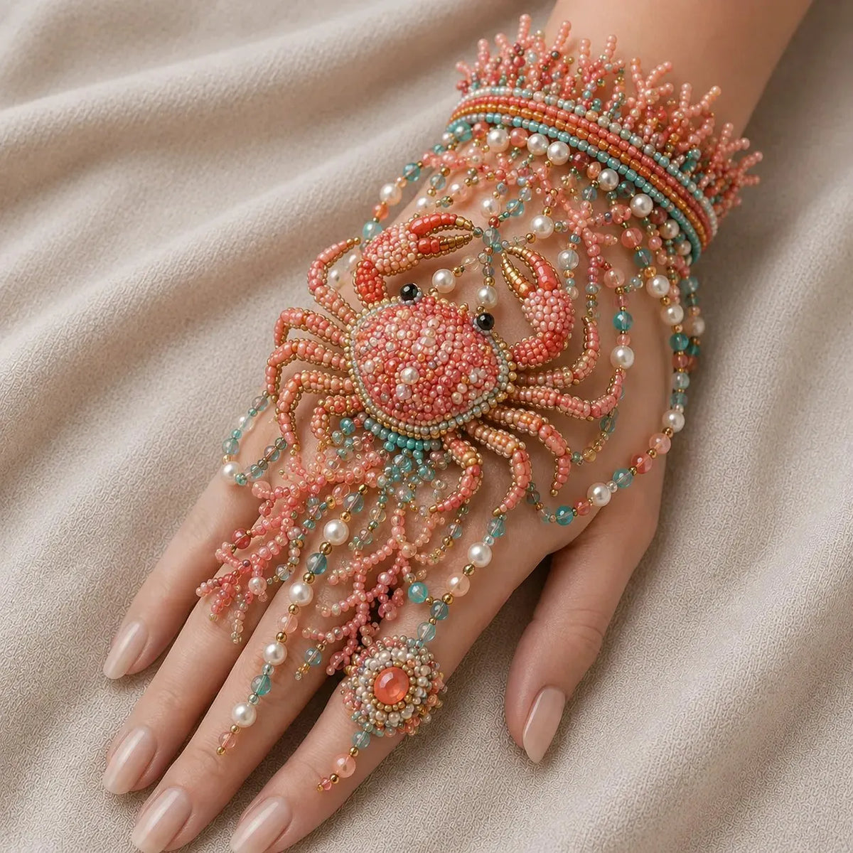 🌊 DIY Ocean Beaded Hand Bracelet Kit