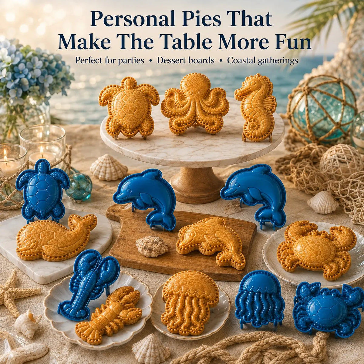 🌊 8-Design Ocean Filled Pie Press Collection