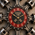 Radial Piston Engine Wall Clock