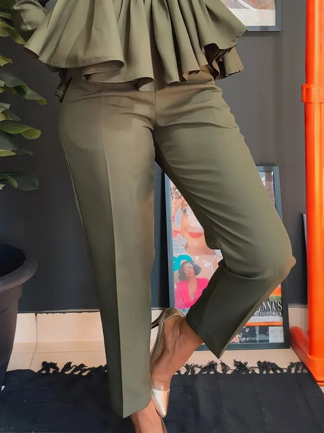 Casual Plain Straight Pants