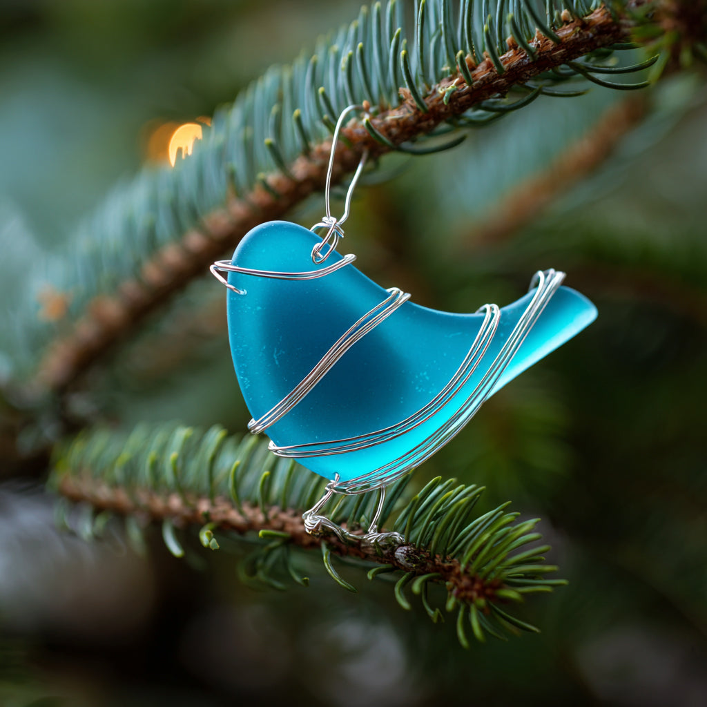 Sea Glass Birds Ornament
