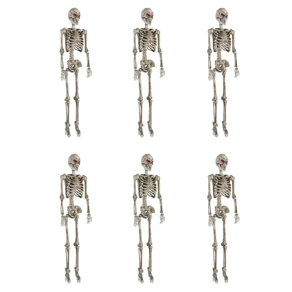 Poseable Pitted Skeleton with LED Eyes (6-Pack)