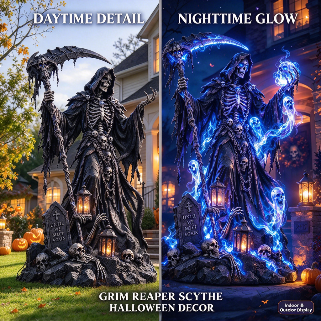 Grim Reaper Scythe Yard Statue