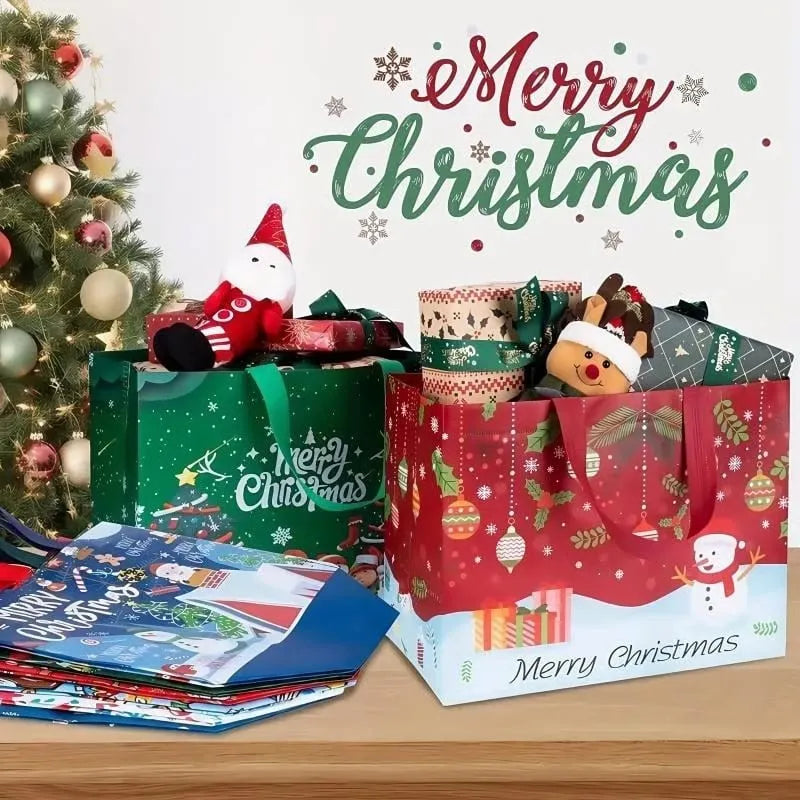 🔥🎄 Christmas Gift Bags Large Reusable Tote Bags