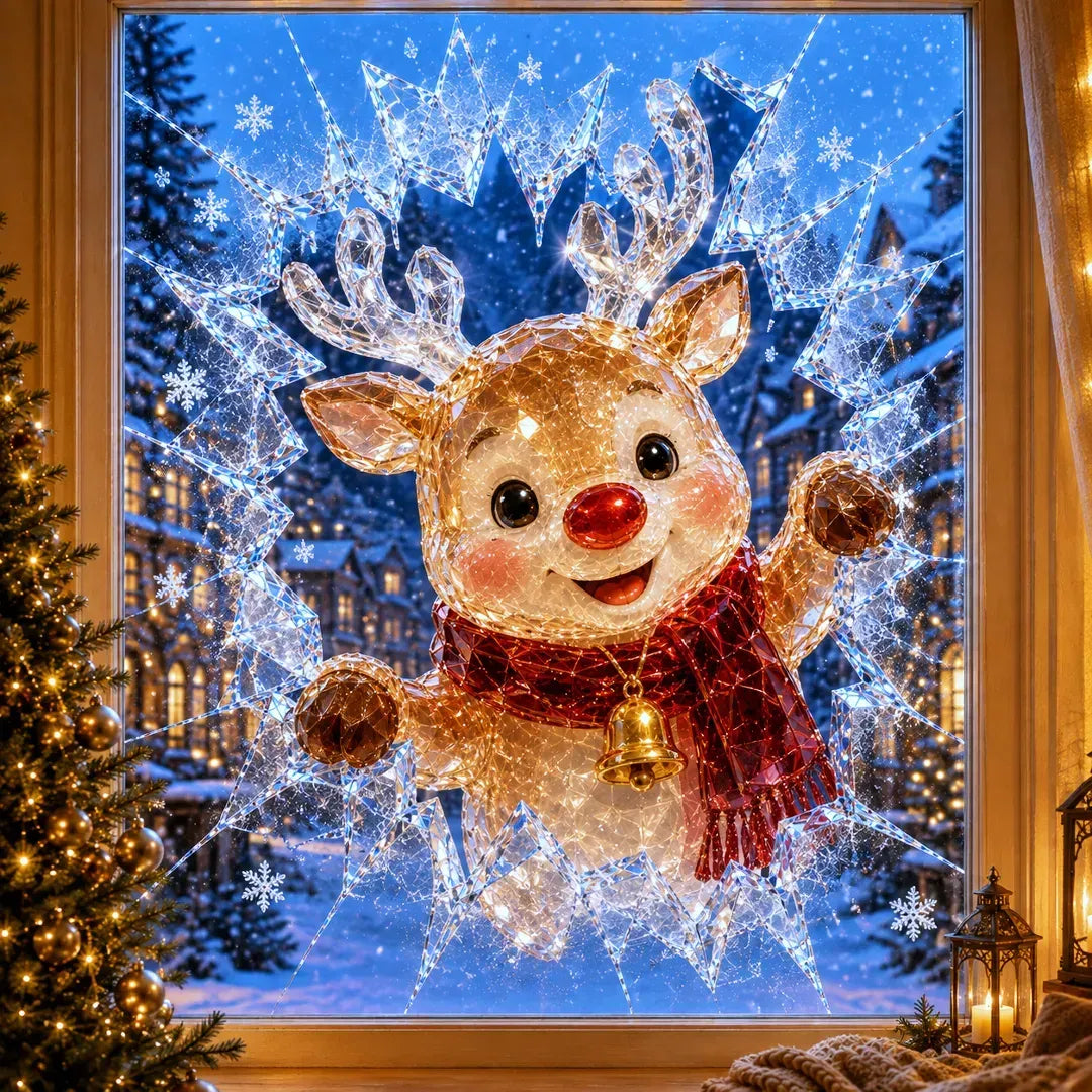 Crystal Christmas Break-In Window Decal