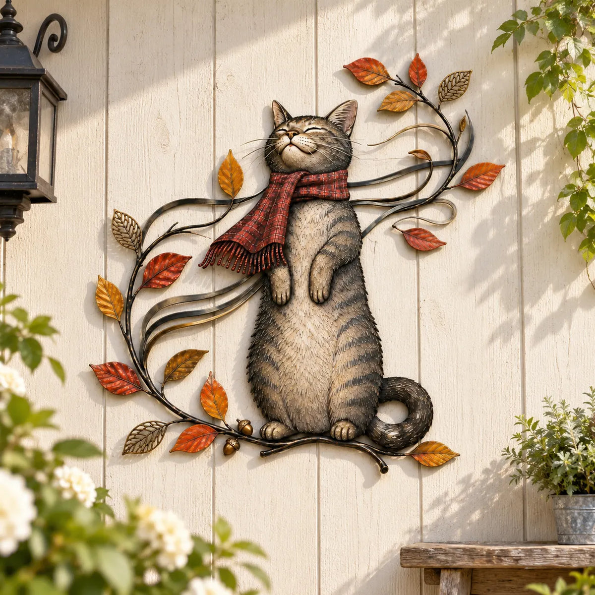 🍁Autumn Cat Metal Wall Decor🐱