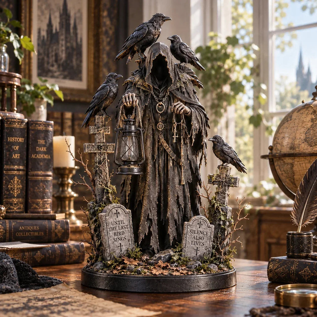 Raven Guardian Lantern Statue 🏮 Keeper of the Last Light