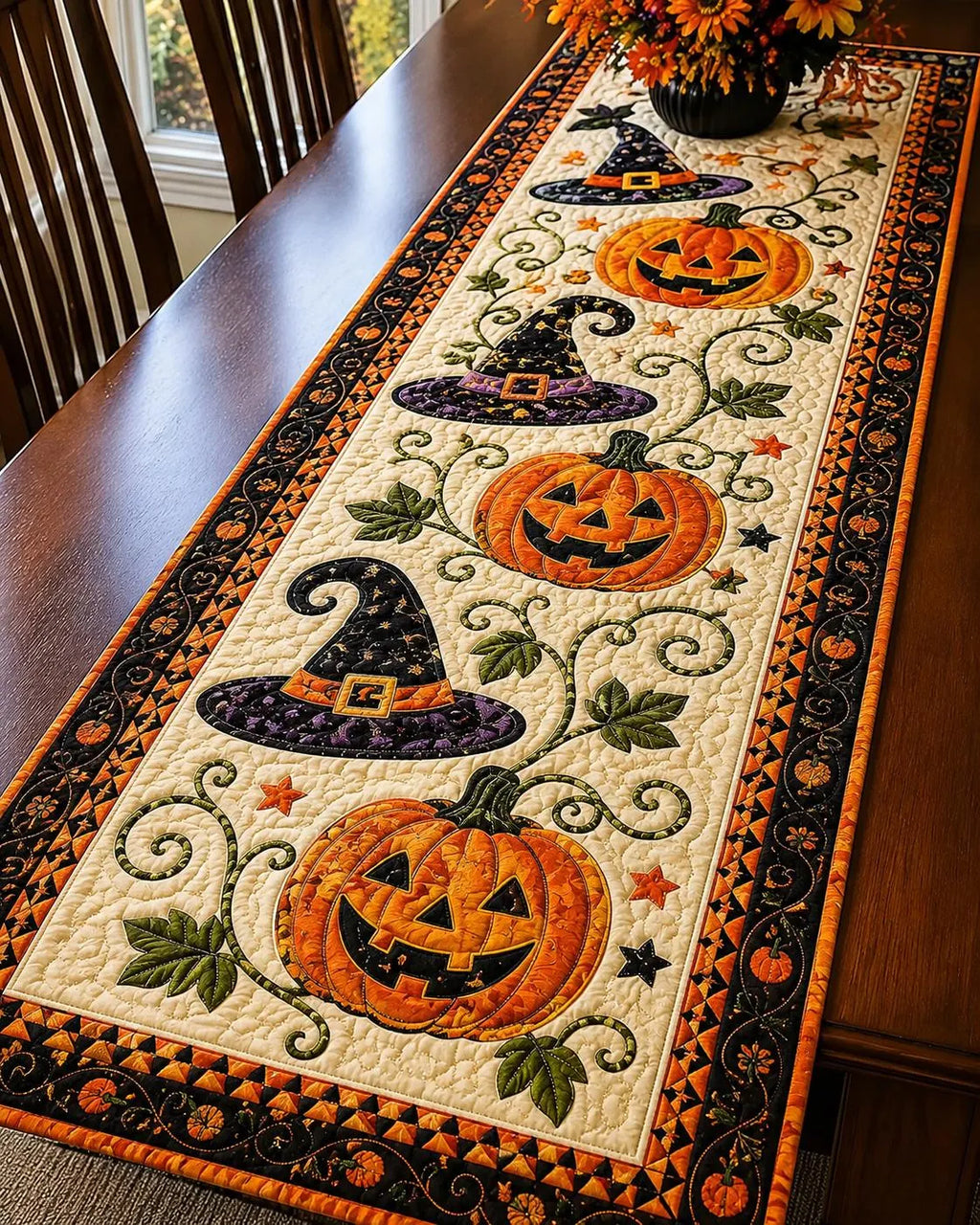 Autumn Spell Quilted Table Runner – Instant Cozy Fall & Halloween Vibe