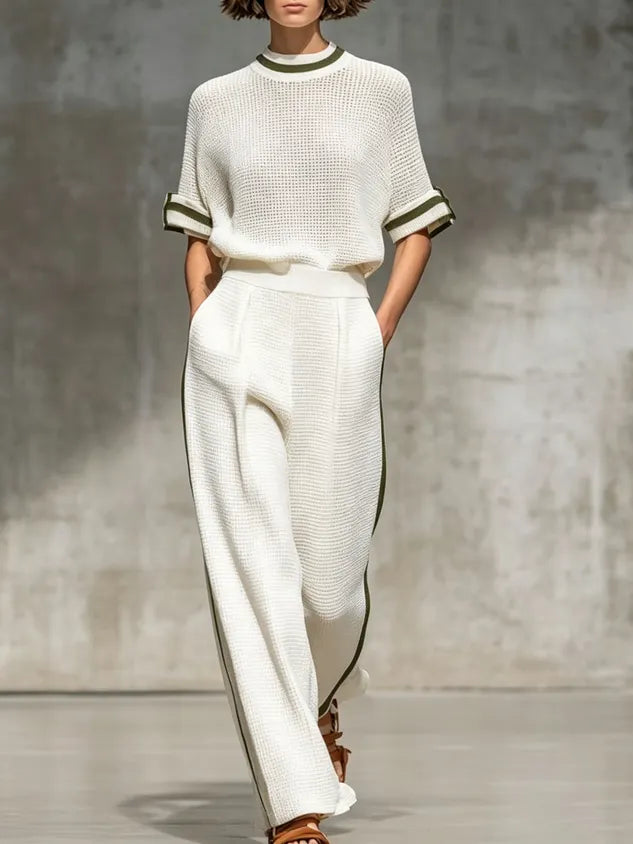 Casual Plain Split Joint  Knit Top