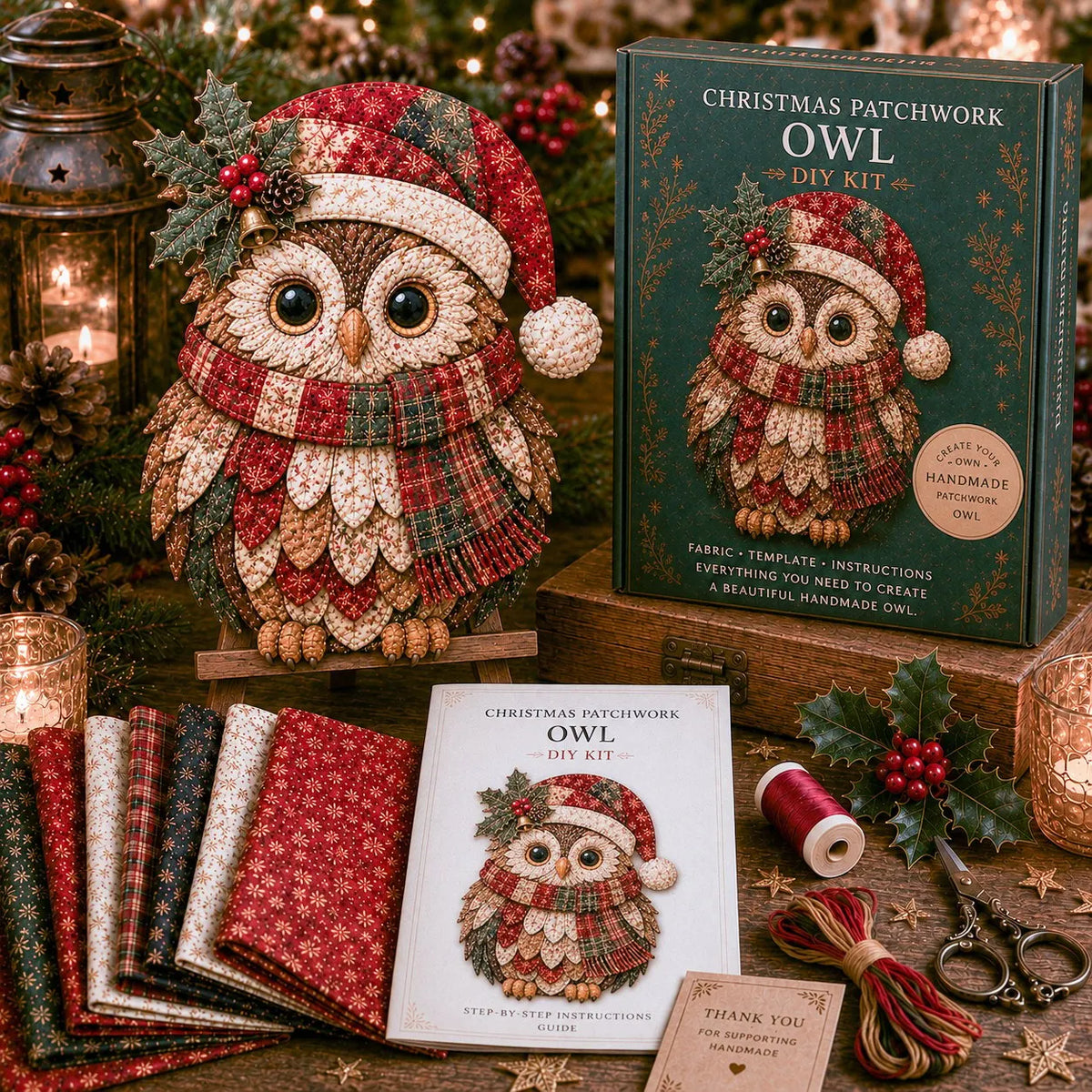 🎅Christmas Patchwork Fabric DIY Decor Kit – Stunning Results, Zero Experience Needed