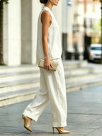 Cotton Casual Plain Halter Neck Blouse