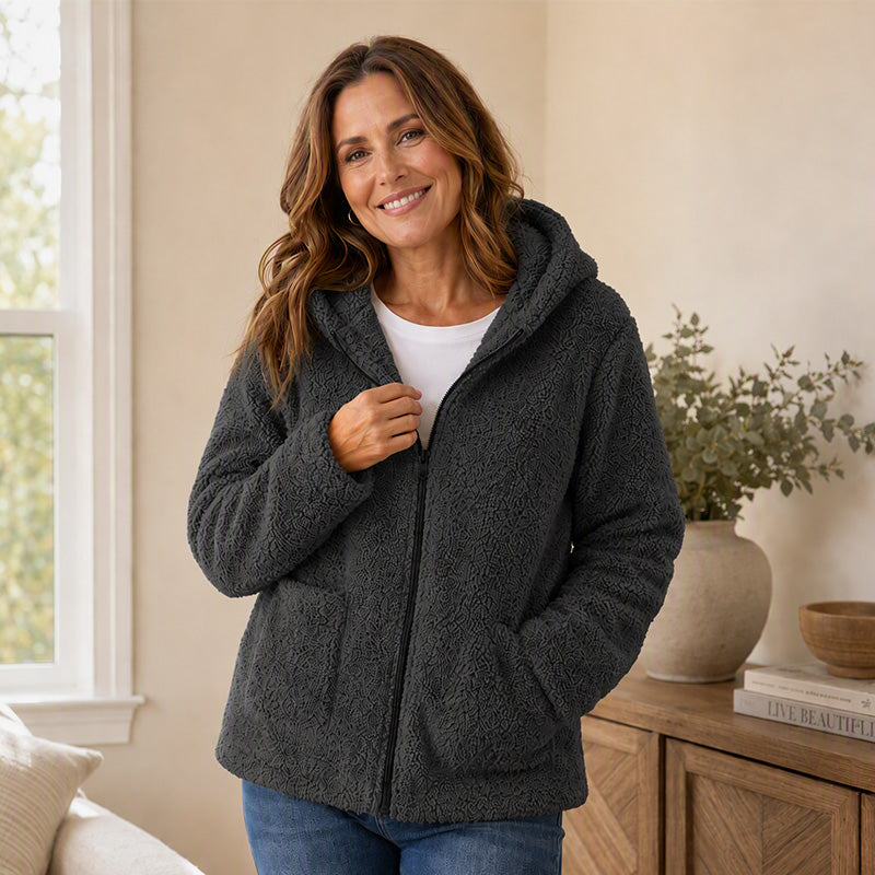 ⏳🍂LAST DAY SALE ONLY ￡16.99!!📢Women's Casual Plush Hooded Jacket
