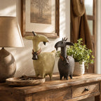 Whimsical Farmhouse Goat Figurines Set of 2