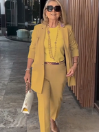 Two-Piece Suit Blazer Coat Pants Gorgeous Neutral Styles Suit