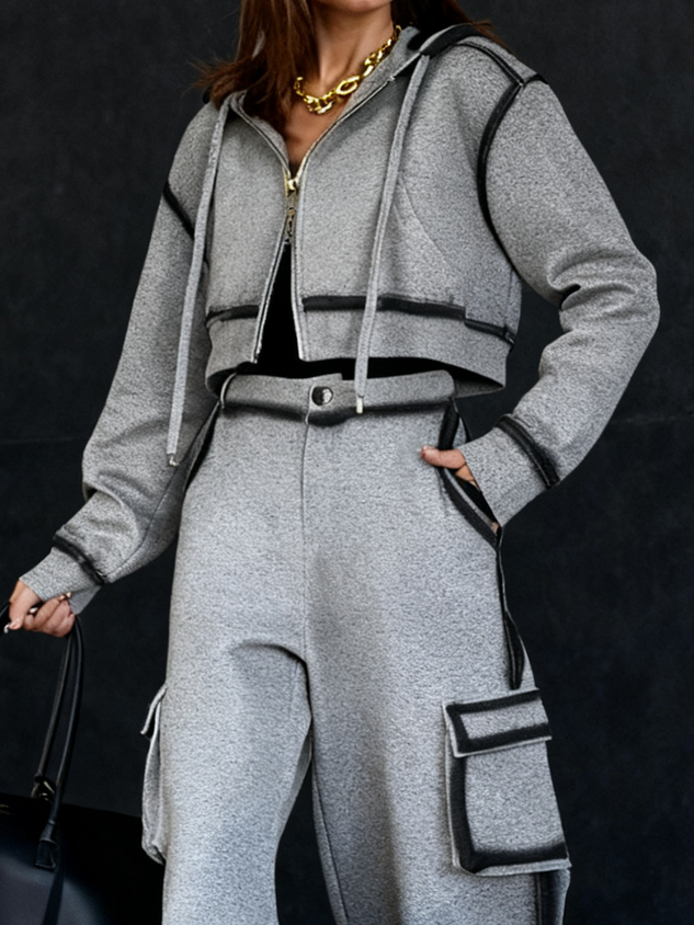 Casual Gradient Pattern Hooded Jacket
