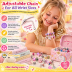 🎁LAST DAY SALE ONLY￡9.99!!💞50K+ SOLD! 📿Kids DIY Charm Bracelet Making Kit💎