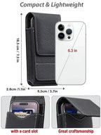⚡Big Discount | Waist Belt Cell Phone Pouch 📱 Multi-Pocket Leather Holster with Card Holder