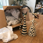 Vintage  Cat & Lady Sculptures
