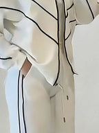 Casual Color Block Blazer Loose Stand Collar H-Line Daily Jacket