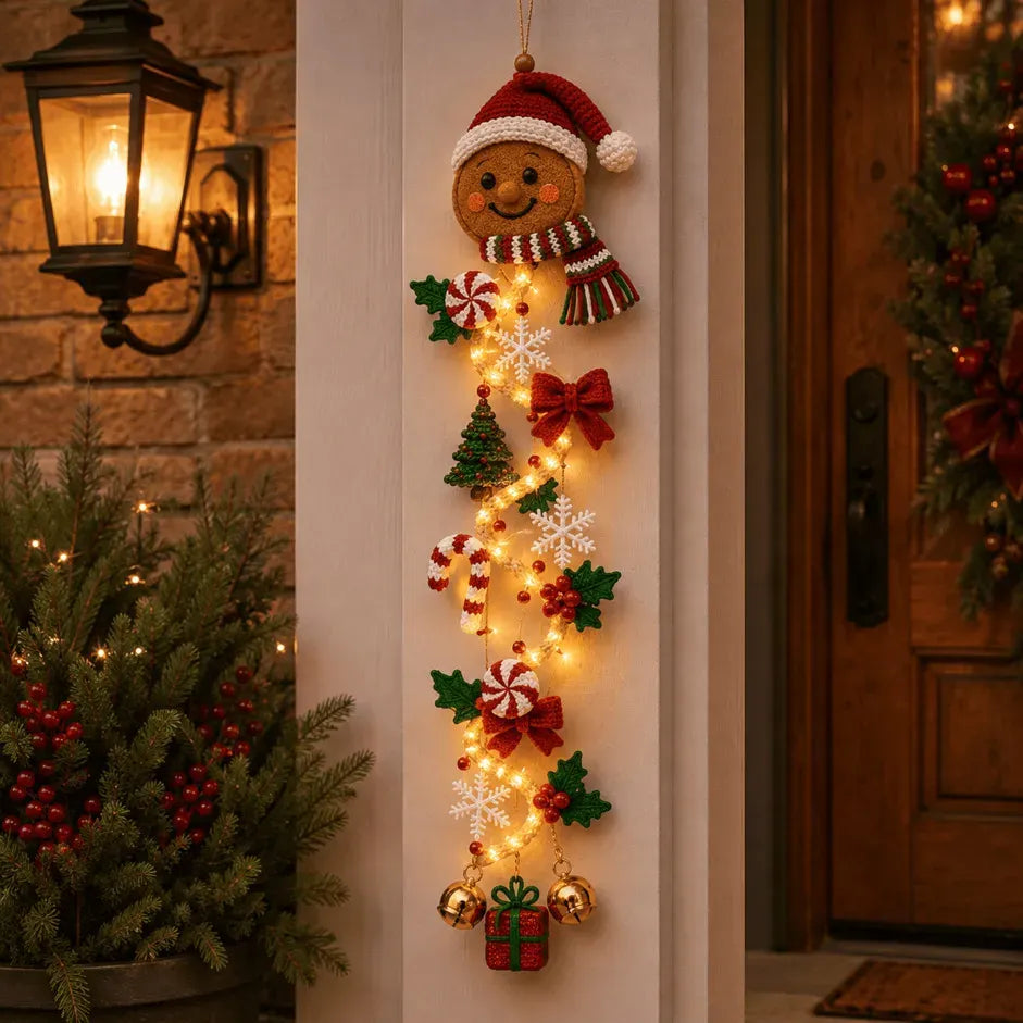 Glowing Christmas Door Hanger | 6 Festive Lighted Designs with Warm Glow, Dimensional Details & Space-Saving Vertical Décor ✨