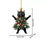 🎄Funny Black and White Cats Christmas Ornament