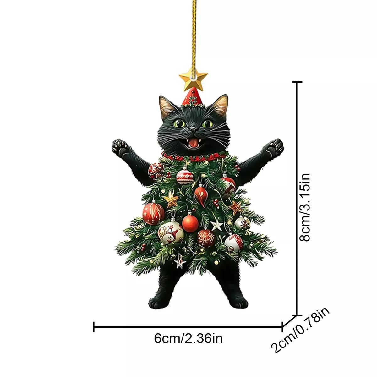 🎄Funny Black and White Cats Christmas Ornament