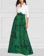 A-line Elegant Vintage Shirt Collar Floor Length Maxi Dress