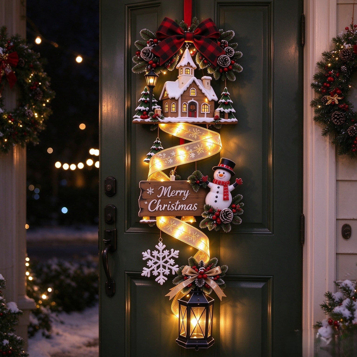 🔥Last Day 49% OFF⛄ ✨Snowman Christmas LED Door Cascade Decor✨