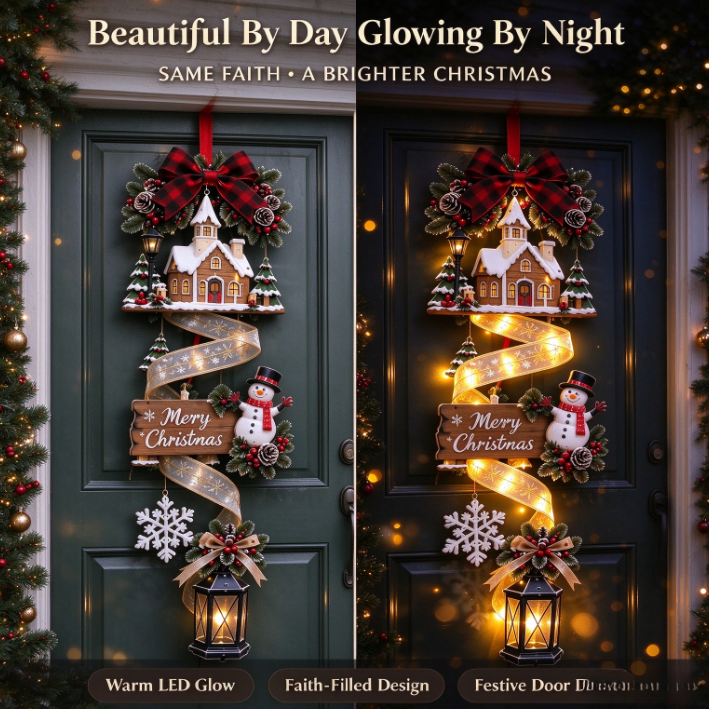 🔥Last Day 49% OFF⛄ ✨Snowman Christmas LED Door Cascade Decor✨