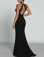 High Neckline and Keyhole Cutouts Maxi Dress