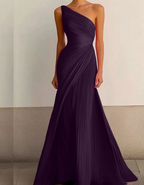 Red One-Shoulder Formal Maxi Dress