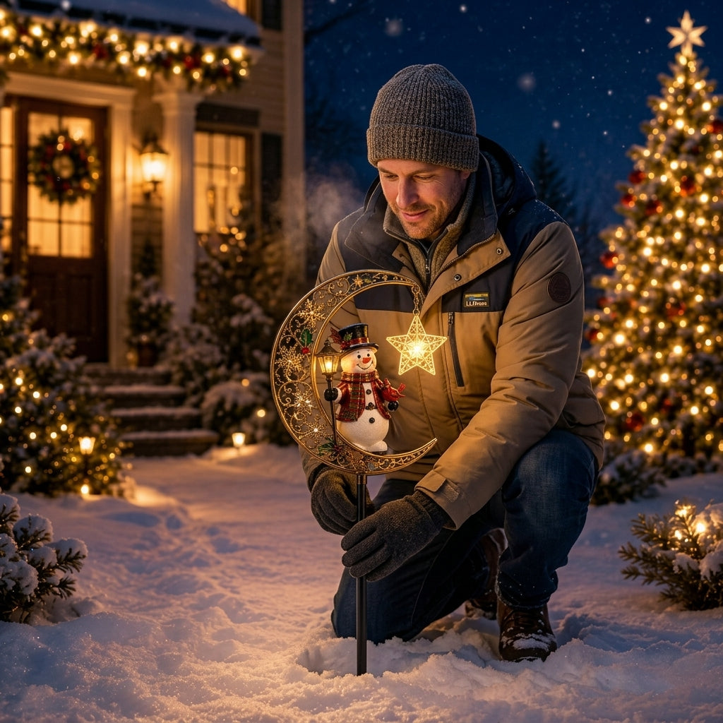 🔥LAST DAY 49% OFF-Christmas Moonlight Solar Garden Light Stake🎄✨