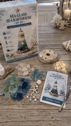 🌊 Beginner-Friendly DIY Lighted Sea Glass-Style Lighthouse Kit Collection | Complete Kit with Sea Glass-Style Pieces, LED Lights & Step-by-Step Guide Included 💕