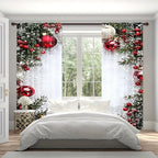 Christmas ball holiday printed curtains